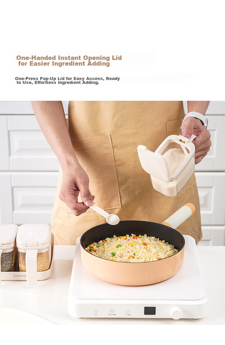 LOCK&LOCK Household Seasoning Box Set, Kitchen Seasoning MSG Salt Container Combination Pack, 3-Piece Set 3