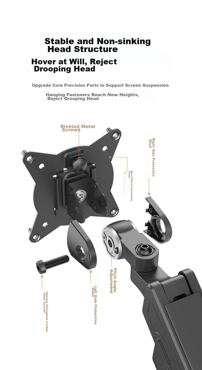 Lenovo Monitor Arm Mechanical Arm Computer Stand Display Screen Bracket Height Adjustable Desk Clamp Rotating Stand 22-40 Inch AD-120 8