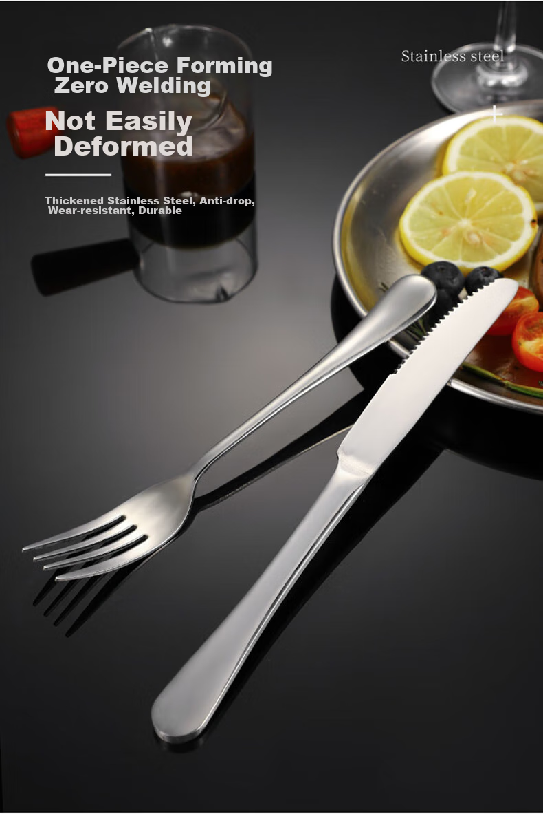 CAIZHI Stainless Steel Steak Knife And Fork Set, Western Cutlery, 304 Forks And 410 Dinner Knives, 2-Piece Set for Cutting Beef Steaks, CZ8744 9