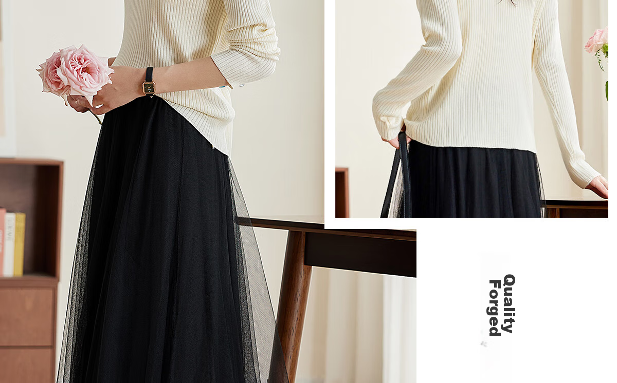 PinCai Women's Knit Sweater, Early Autumn Round Neck Bow Embroidery Knit Top, Slim-Fit Base Layer Sweater P143Z3009 57