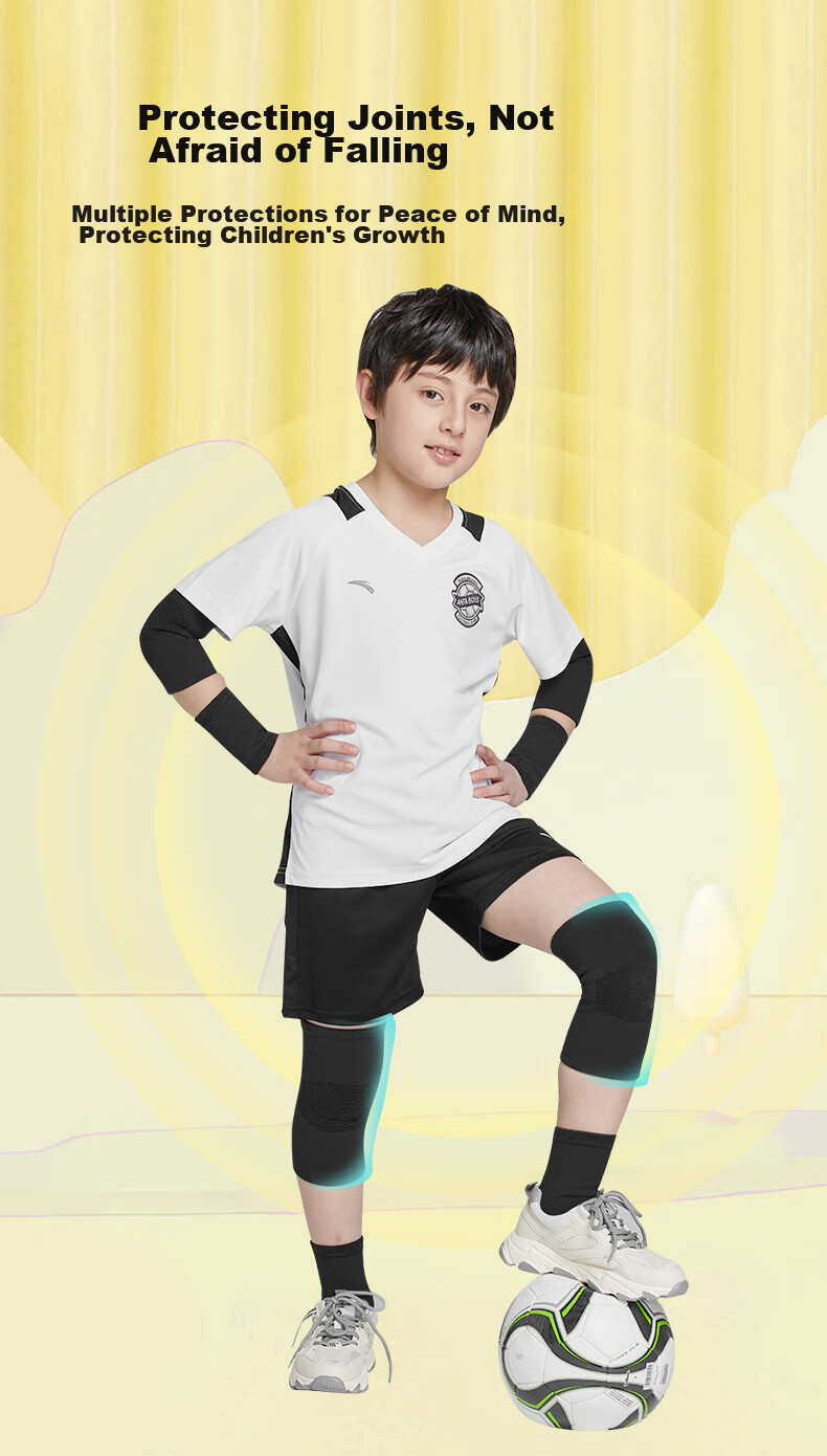 NAILEKESI N Children's Knee And Elbow Pads, Sports Protective Gear for Basketball, Football, Anti-Fall, Boys' Running, Cycling, Suitable for Ages 6-12, Roller Skating Protective Equipment 4