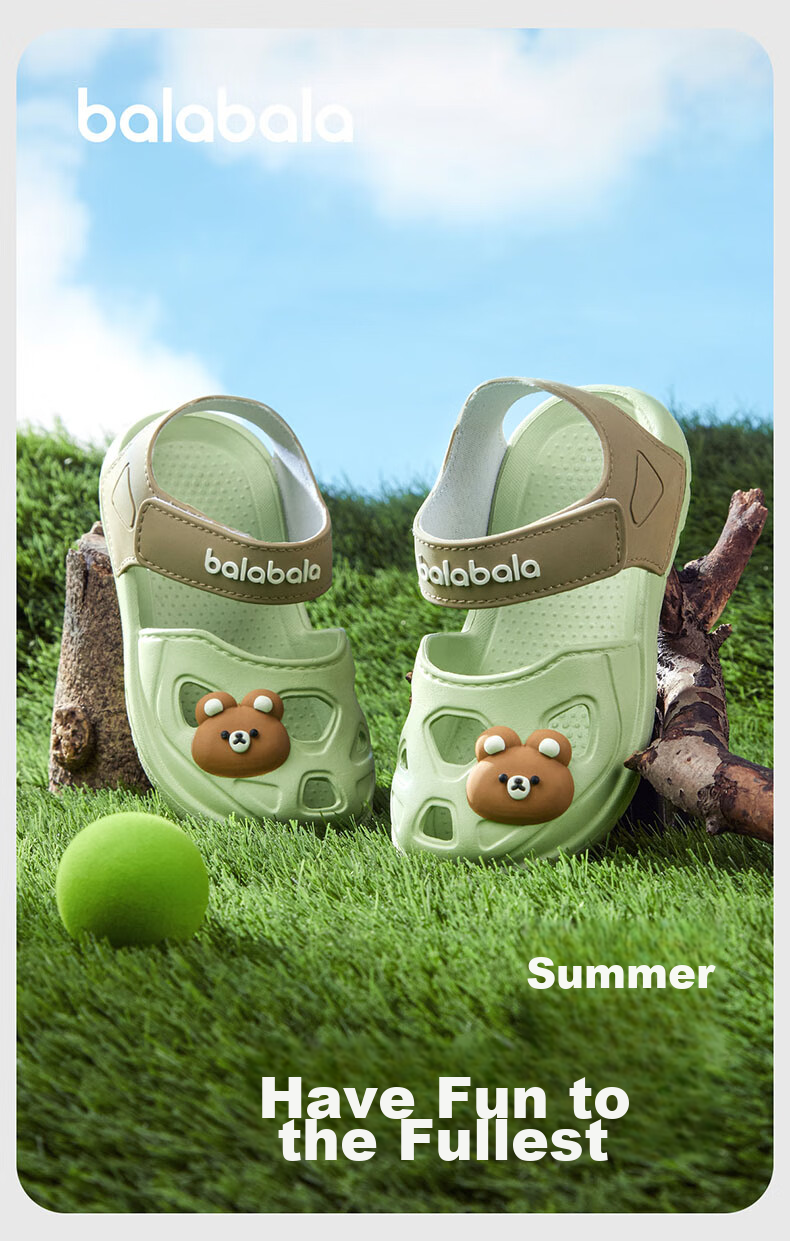BALABALA Children's Sandals for Girls And Boys, Summer Style, Beach Shoes for Toddlers, Closed-Toe Walking Sandals for Kids 2