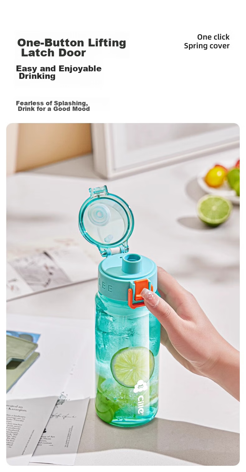 Cille Tritan Plastic Cup, Sports Water Bottle for Men And Women, Stylish Outdoor Cup, Portable with Filter, Snowball White, 680ml 4