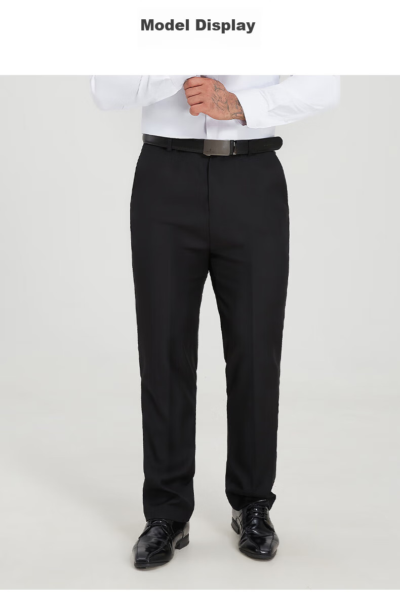 Dibinze Large Size Dress Pants for Men, Plus-Size Business Formal Wear, Loose Straight-Leg Black Suit Trousers for Overweight Men, Black, 9XL 12