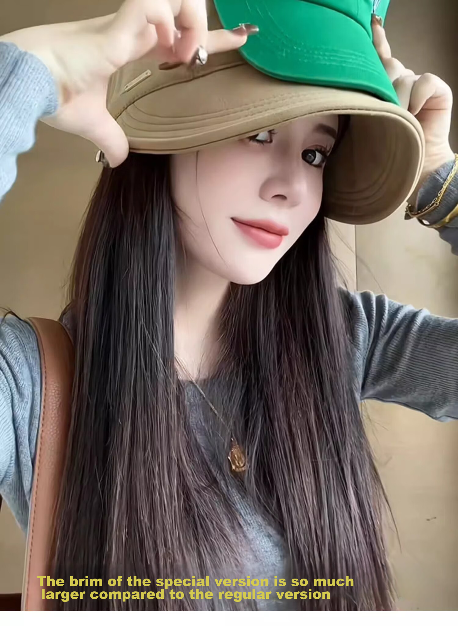 MMOPTOP Korean-Style Wide Brim Face-Covering Baseball Cap for Women, Versatile Spring And Autumn Fisherman Hat, Celebrity-Inspired Casual Woolen Hat 7