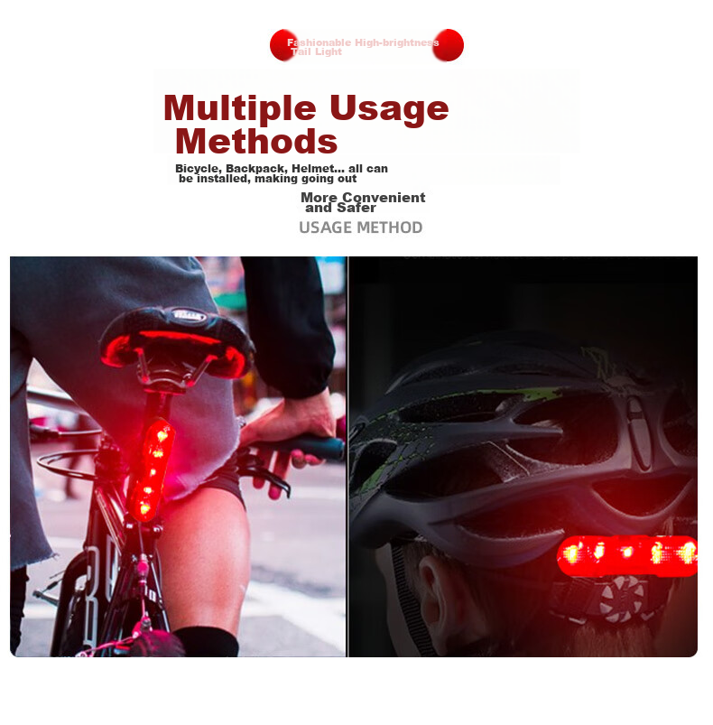 Bicycle Light, Cycling Equipment, Front And Rear Lights, Mountain Bike Night Riding Safety Warning Light, Waterproof USB Rechargeable High-Beam Flashlight, Road Bike Front And Rear Lights 3