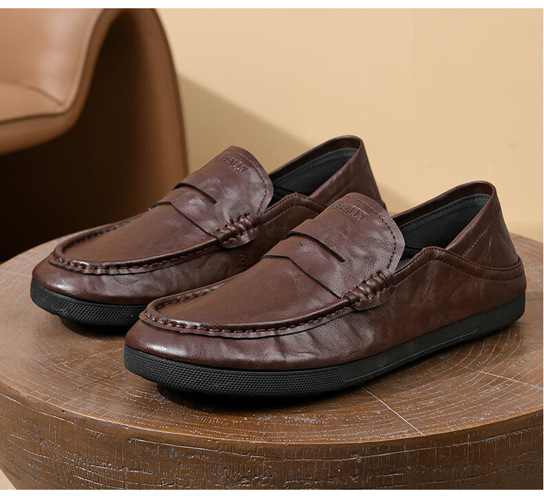 HLA Men's Casual Slip-On Loafers with Soft Soles, HAAPXM2FBI171, Black, Size 41 13