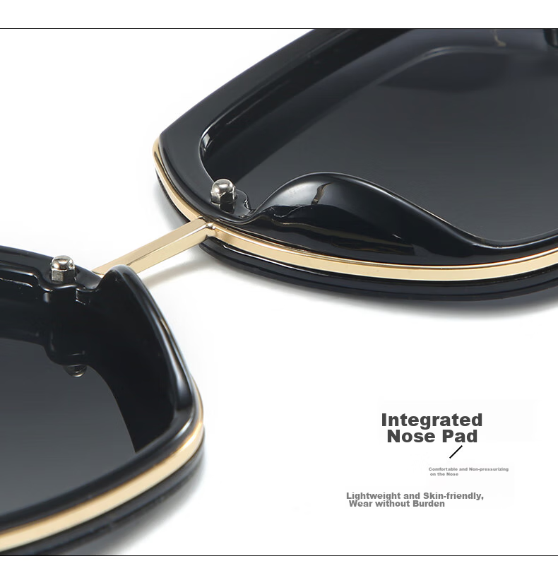 Lafudelu Polarized Sunglasses for Women, UV Protection, Anti-Glare, Trendy Sunglasses, Sun Protection, Wide Frame, Slimming Effect 16