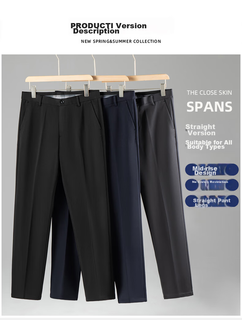 ROMON Men's Dress Pants, Spring And Autumn Professional Business Casual Loose Straight-Leg Trousers, Versatile Long Pants XK903 8