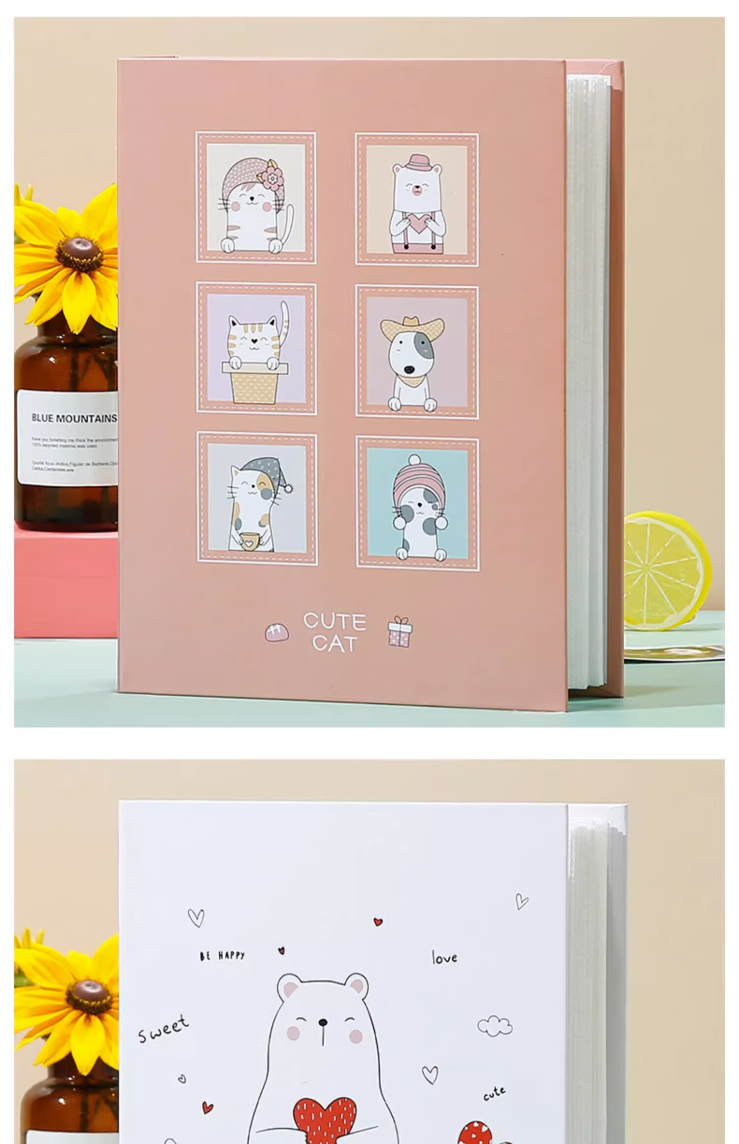 Ouliwen 6-Inch 100-Page Insert-Style Oil Painting Storage Album, Large Capacity Family Photo Album, Couple's Graduation Memory Book, Photo Book (6-Inch Laminated 100 Pages) - Zoo 16
