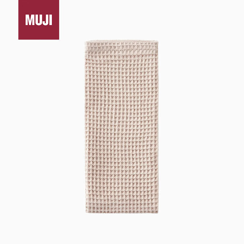Полотенце MUJI хлопковое с вафельной текстурой, тонкое, для лица и тела, дымчато-розовое, 34x85 см