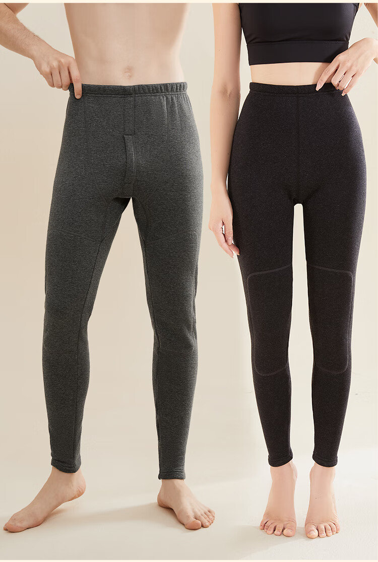 MiiOW [Cashmere Fleece Thickened] Women's Thermal Underwear, Solid Color Cotton Pants, Autumn And Winter Knee Protection Lining Pants 29