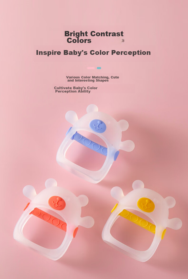 COOKSS Baby Teething Stick Soothing Teether Infant Hand-Biting Prevention Toy for 6-18 Months Chewable Rabbit 4