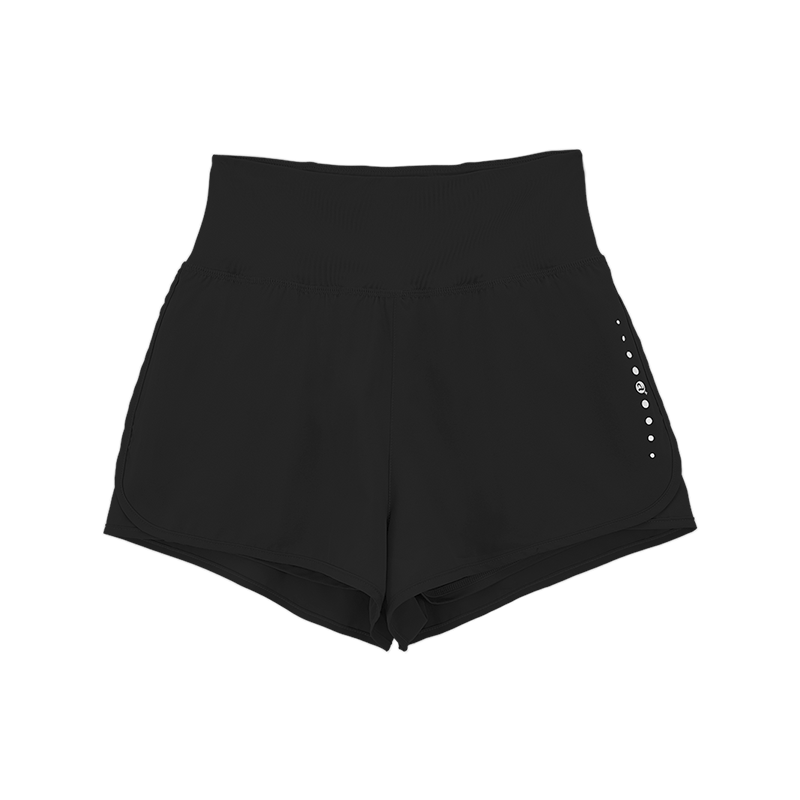 CAMEL Anti-Exposure Yoga Shorts for Women, High-Waisted Fitness Running Three-Quarter Length Pants Y23BA4L0029D Phantom Black L
