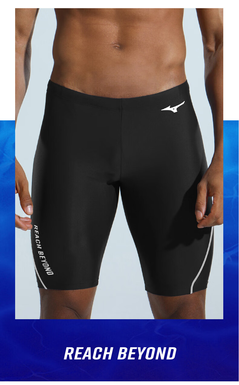 MIZUNO Men's Swimming Trunks, Quick-Drying, Anti-Embarrassment, Large Size, Sports Shorts, Swimming Goggles, Swim Cap, Swim Bag, Four-Piece Set, 1124 Black XL 15