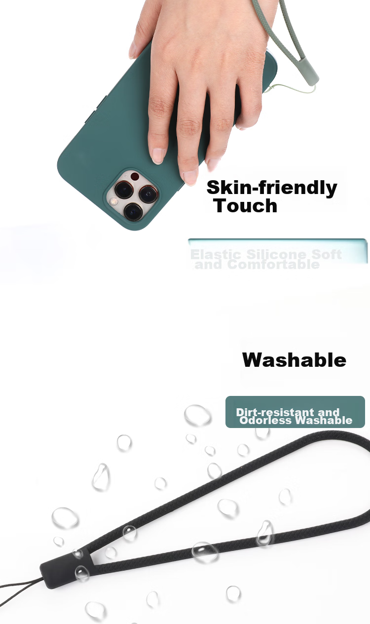 ESCASE Phone Lanyard, Camera Silicone Wrist Strap, Wallet USB Drive Key ID Pendant, Apple IPhone 16 Huawei Mate 70 Pro+ Phone Soft Style ES-XS4 Light Blue 3