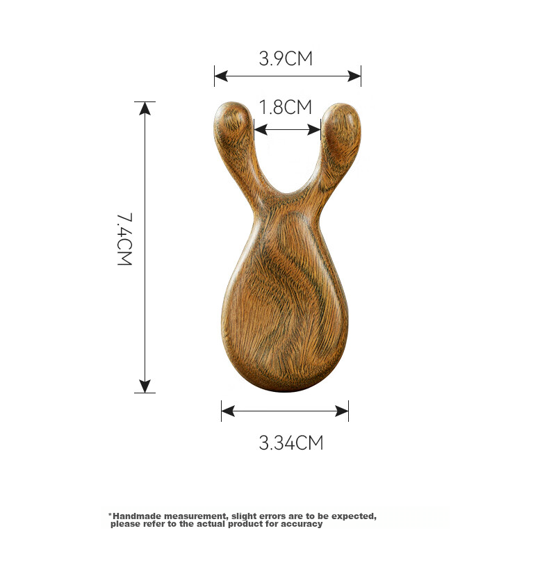 Chuxin Natural Ebony Wood Eye Massager, Creative Deer Antler Nose Beauty Device, Facial Meridian Acupoint Massage Tool 19