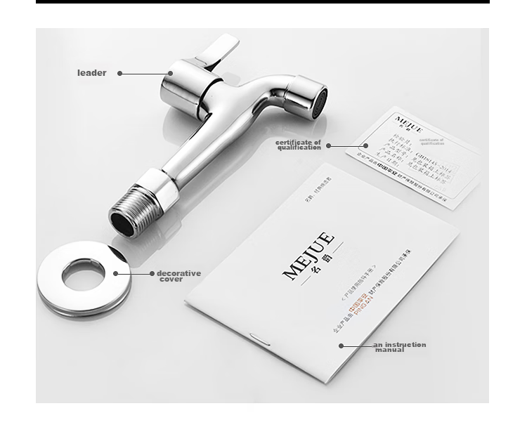 MEJUE Extended Mop Sink Faucet, Copper, Mop Sink Tap, Ceramic Valve Core Quick-Open Extended, Faucet Z-016441 15