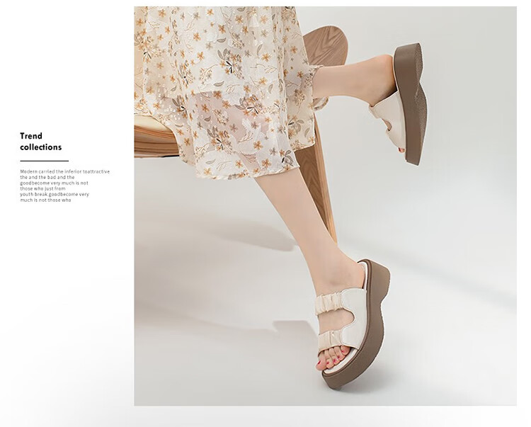 ZHR Roman Sandals for Women, Summer Height-Increasing Slippers, Outdoor Wear, Single-Strap Women's Shoes, 2026 New Style JF10T, Beige, Size 36 38