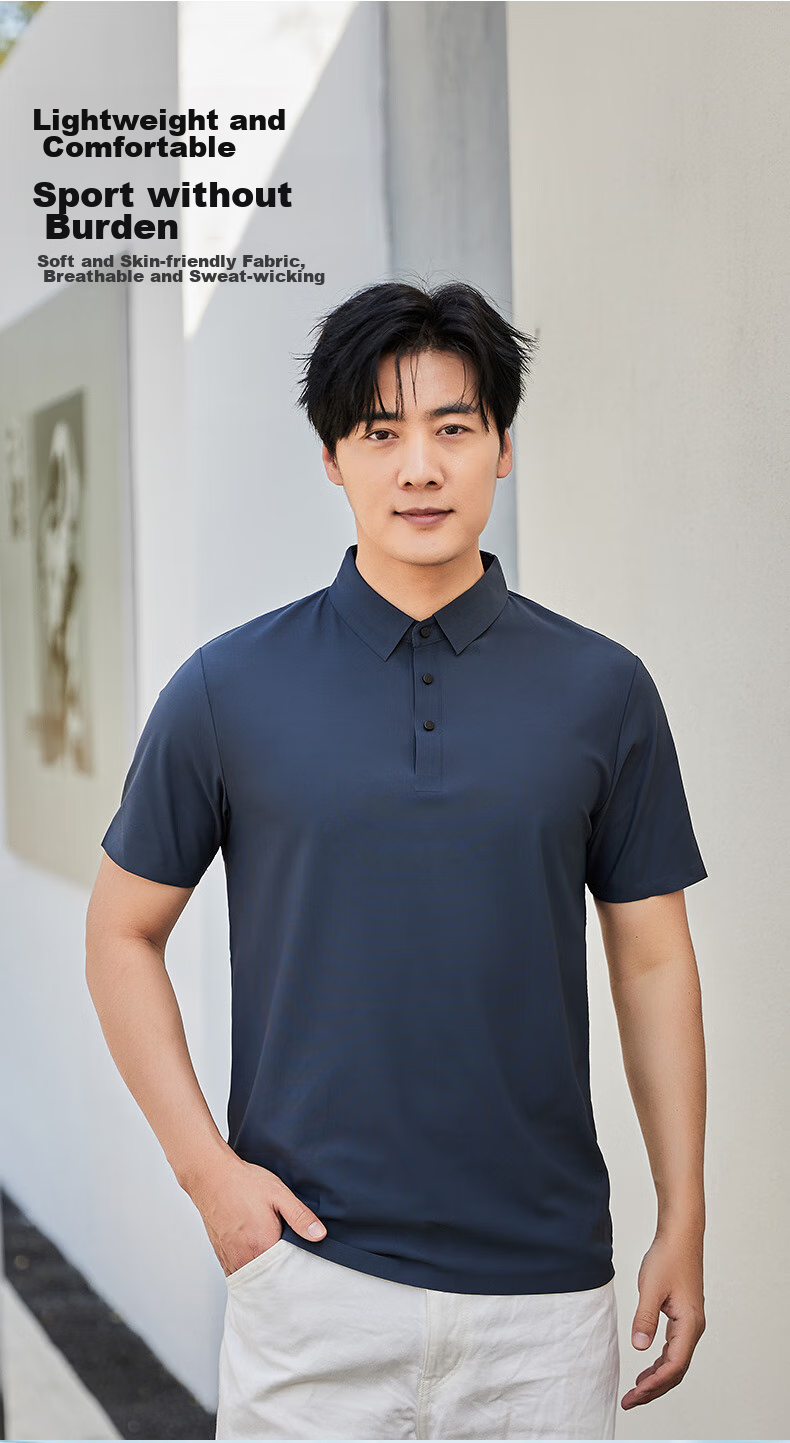 LangSha Men's POLO Shirt, Summer T-Shirt, Sports Quick-Dry Collared Short Sleeve, Ice Silk Breathable, Running Fitness Father's Day Gift 5