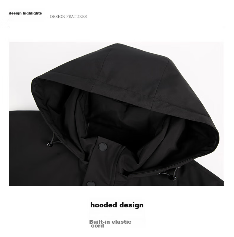TRIES Men's Padded Jacket, Autumn And Winter Hooded Windproof Coat, Solid Color Fashionable Outerwear, Warm Outer Garment for Going Out 3