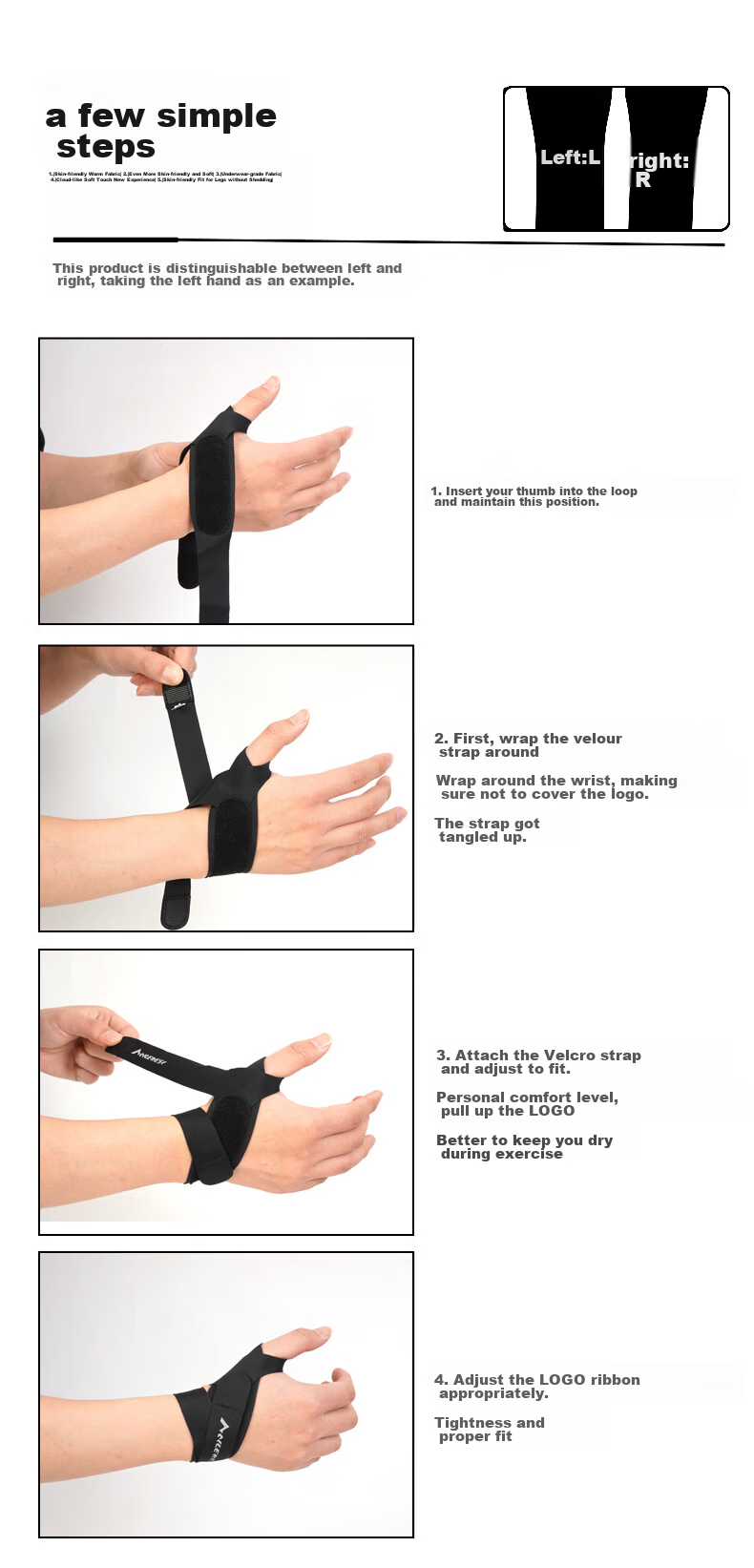 NAILEKESI N Thumb Wrist Brace for Tendinitis, Joint Fixation, Sprains, TFCC Injury, Sports Fitness Badminton Protective Gear 7
