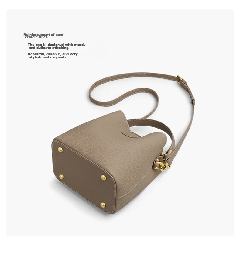 Viney Women's Handbag, Cowhide Bucket Bag, Luxury Crossbody Shoulder Tote Bag, Practical Birthday And Mother's Day Gift for Mom 15
