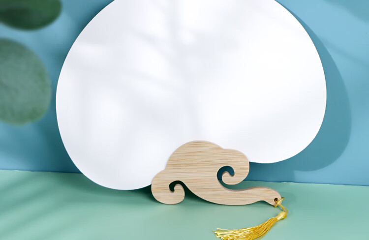 Shengshitaibao Fan, Xuan Paper Hand-Painted Fan, Thickened Double-Sided Round Fan, Blank Fan, Chinese-Style Craft Fan, Set of 2 13