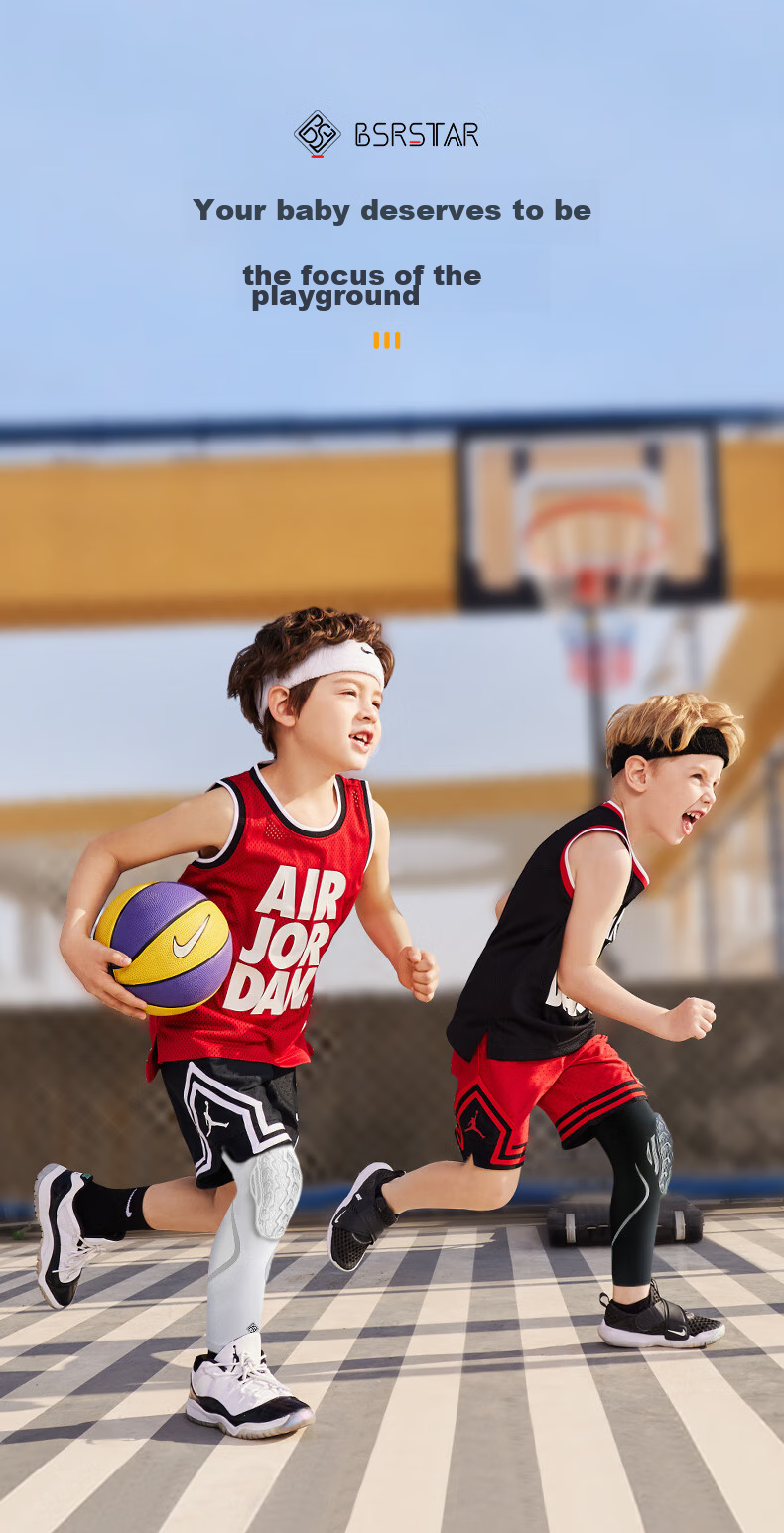 Bestray 5D FOM Children's Basketball Knee Pads, Extended Protection, Anti-Fall, Professional Sports-Specific Soccer Knee Guards 5