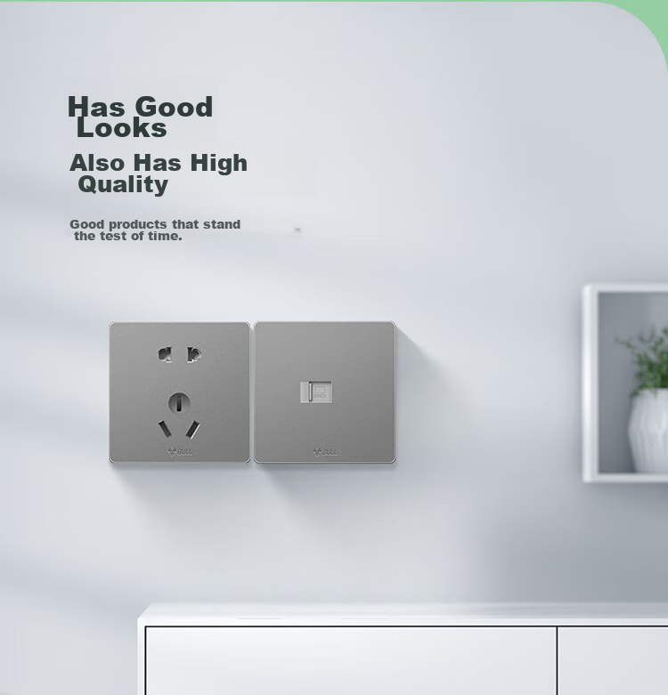 BULL Switch Socket, G12 Series Single-Port Computer Category 6 Socket G12T102B, Space Gray, Concealed Installatio 14