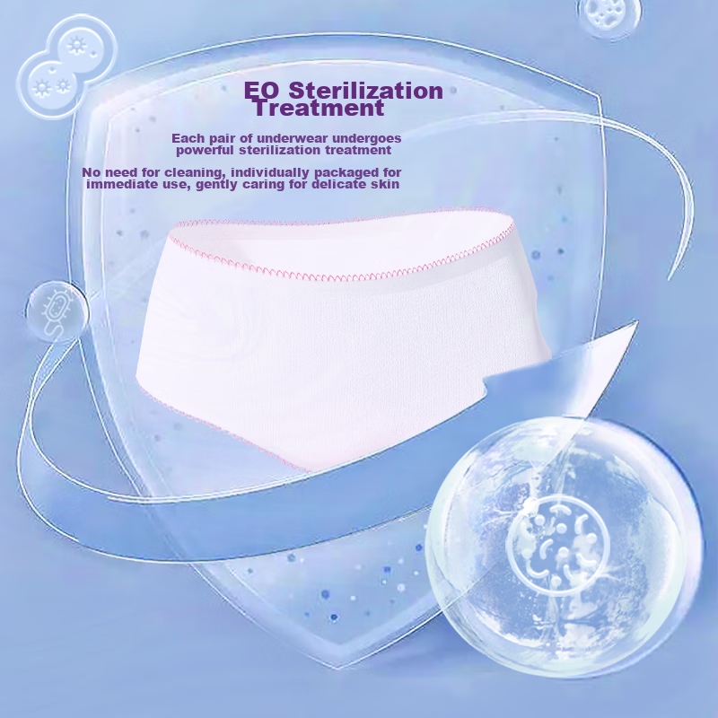 Ankexin Disposable Underwear for Women, Pure Cotton, Maternity Postpartum Travel, No-Wash, Plus Size XXXL, 5 Pieces Per Pack * 2 Packs
