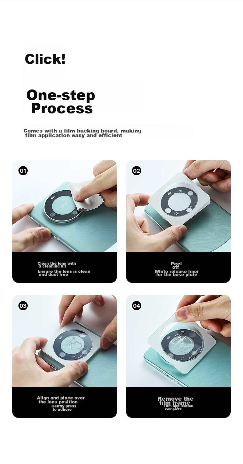 ESR Lens Protector for Huawei Mate60, Rear Camera High-Definition Clear Quick-Apply Self-Aligned Anti-Scratch Anti-Glare Tempered Glass Film for Smartphone Back 2
