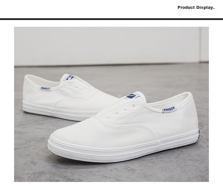 Warrior Canvas Shoes, Simple And Versatile White Sneakers for Men, Outdoor Breathable Thin Casual Shoes, WXY-A446T, White, Size 41 4