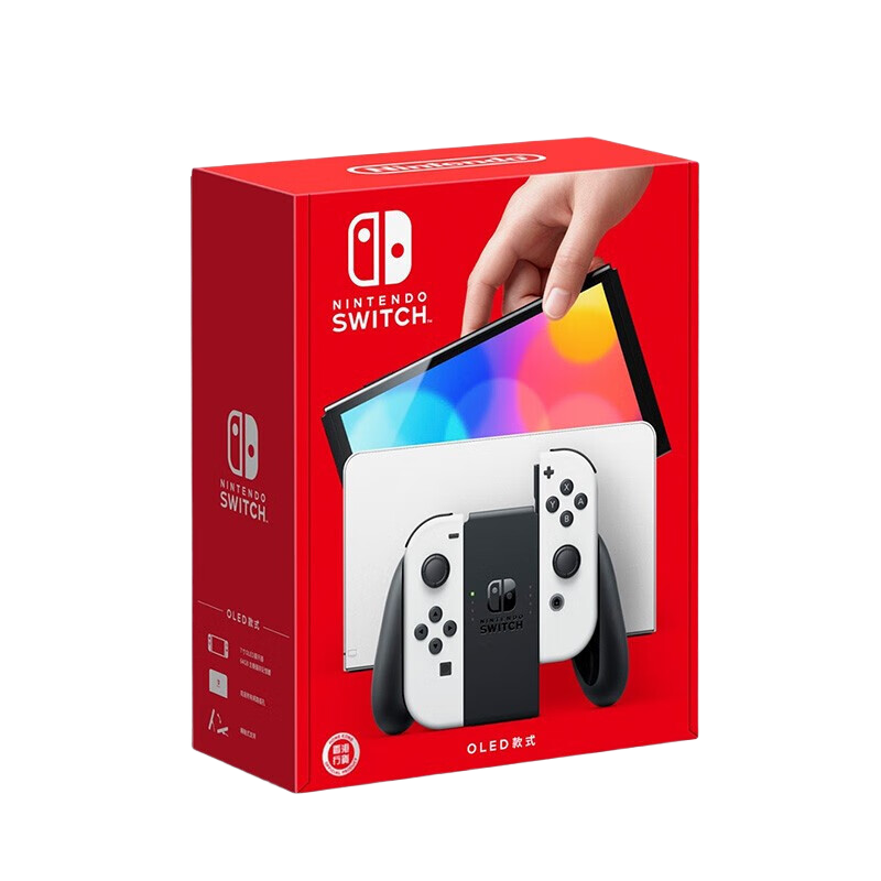 Nintendo Switch, Nintendo Gaming Console, Switch NS Hong Kong Version OLED Edition Game Console, with White Joy-Con, Portable Game Handheld