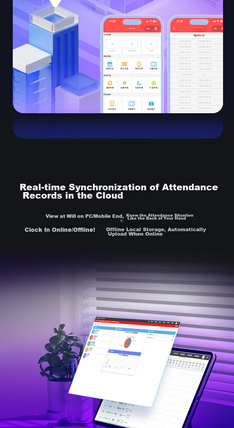 Haoshun (Hysoon) Smart Cloud Attendance Machine, Time Clock with Facial Recognition And Fingerprint, Wi-Fi Connected Attendance Machine, Remote Online Management, C39TW-BS 14