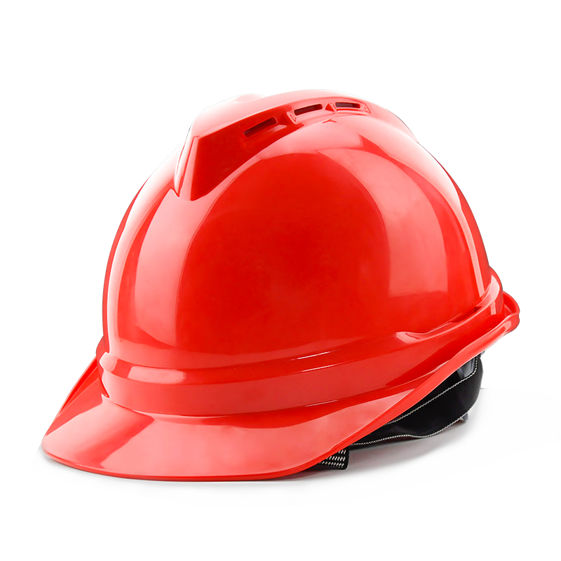 Weiguang ABS Safety Helmet V-Type New National Standard Breathable Model, Impact-Resistant And Puncture-Proof Y-Type Chin Strap Construction Site Hard Hat with Red Knob