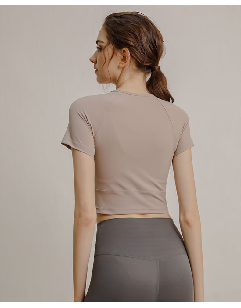 XUEXIMAN Yoga Wear Women's Top Short-Sleeve T-Shirt Slimming Fitness Running High-End Tight Yoga Outfit Workout Clothes 12