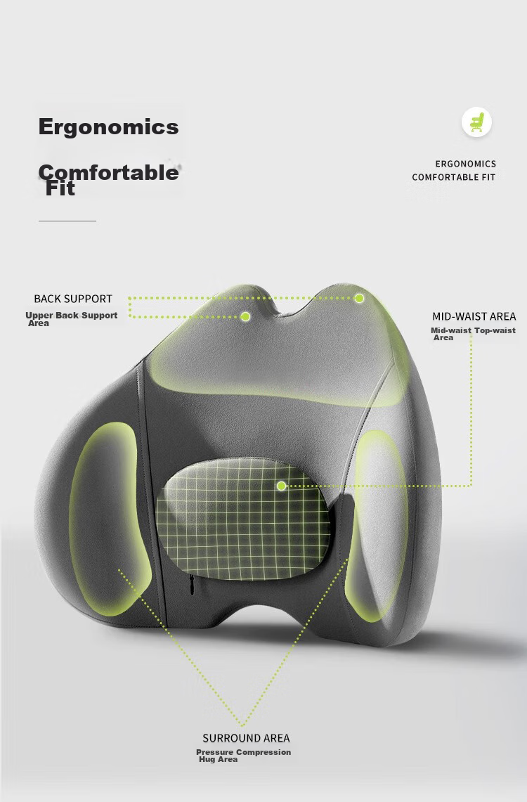 Jingmao Lumbar Support Cushion, Office Chair Pad, Ergonomic Chair Backrest, Waist Support, Lumbar Protection Device 6