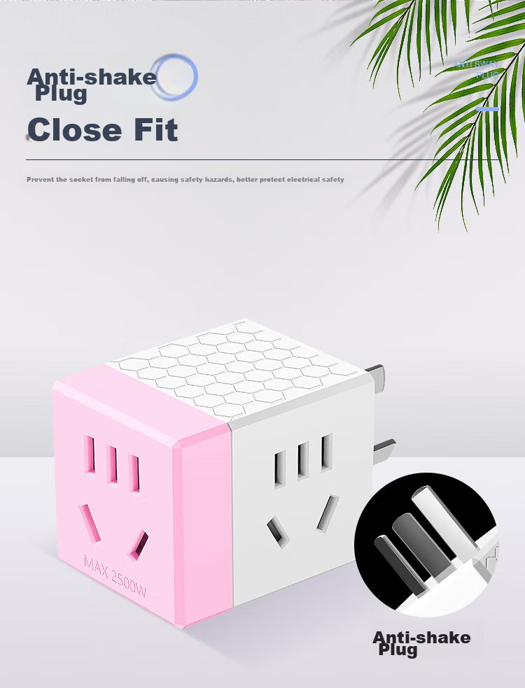 Cici Travel Adapter, 1 to 3 Power Converter/Adapter/Hexagonal Socket/Hexagonal Converter/Wireless Socket, 3-Prong Wireless Hexagon Q02 White 2