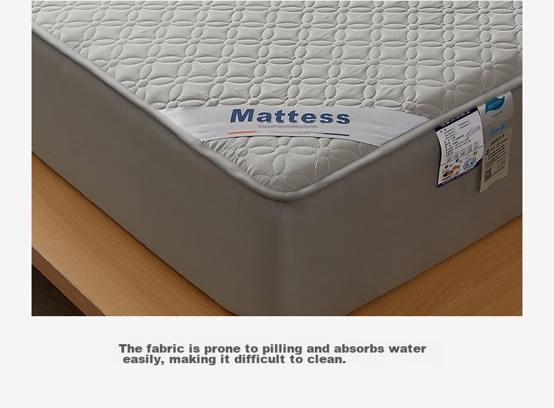 Hengyuanxiang Pure Cotton Fitted Sheet Single Piece Class A Antibacterial Full Coverage Dustproof Bed Cover Quilted Non-Slip Mattress Protector 180*200cm 31
