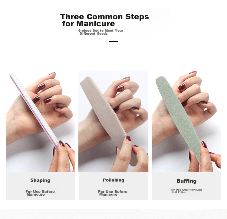 UPLUS 7-Piece Frosted Nail File Set for Manicure Polishing, 3 Files, Sponge File Strips, Nail File Strips 3