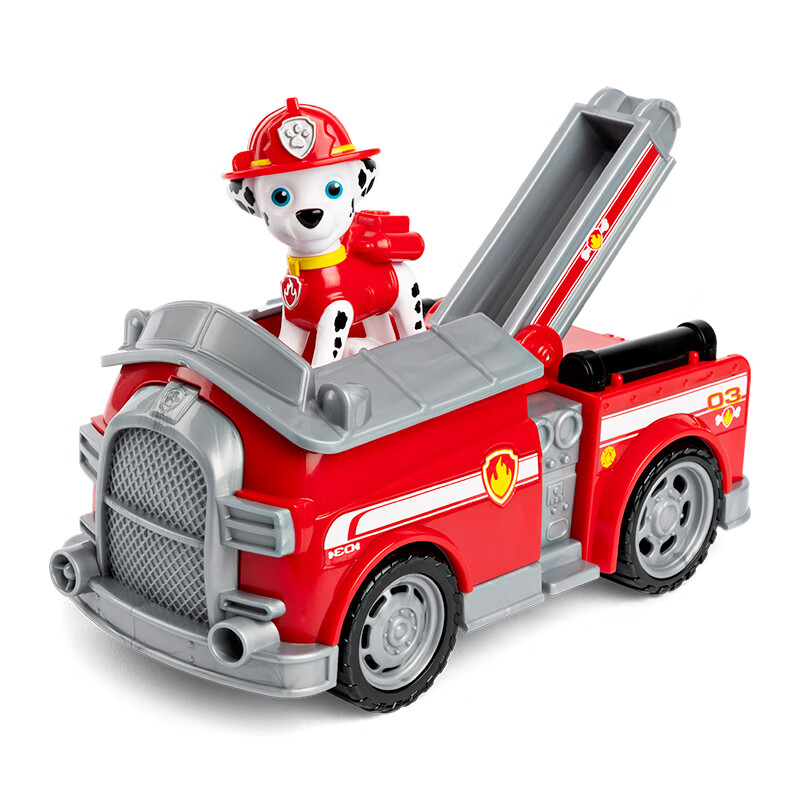 PAW PATROL Paw Patrol Toy, Marshall Fire Truck Toy Car, Dog Patrol Vehicle, Birthday Gift for Boys And Girls Aged 3-6