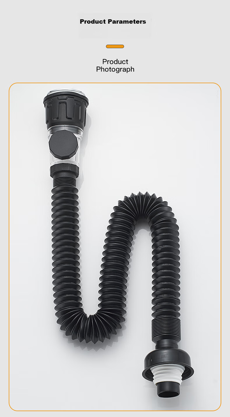 KEGOO Washbasin Large Bounce Drain Kit, Horizontal Drain Pipe for Basin, Anti-Odor And Insect-Proof Sink K5044 17