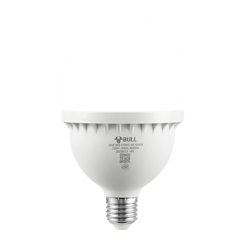 BULL LED Bulb, High Brightness Cylindrical Lamp, for Factories, Workshops, Supermarkets, Canteens, 30W Globe Bulb, Warm White Light, 3000K E27 Screw Base