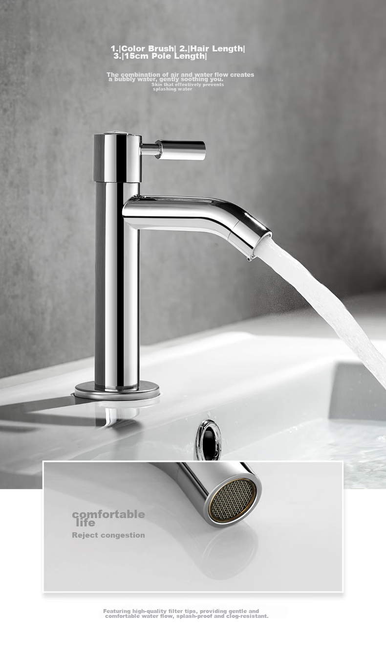 HEGII Basin Faucet, High-Leg Single Cold Water Bathroom Sink Washbasin Faucet HMF2600-12 7