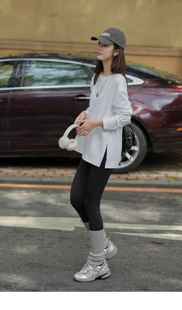 Dme [De Rong Warm T-Shirt] 2025 Spring And Autumn Basic Wear, Side Slit Hem Base Layer for Wome 11