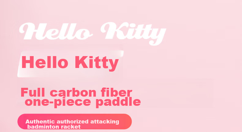 Mesuca Badminton Racket Hello Kitty, Gift for Women, Beginner Training Set, One Pair of Aluminum Alloy Durable Rackets 1