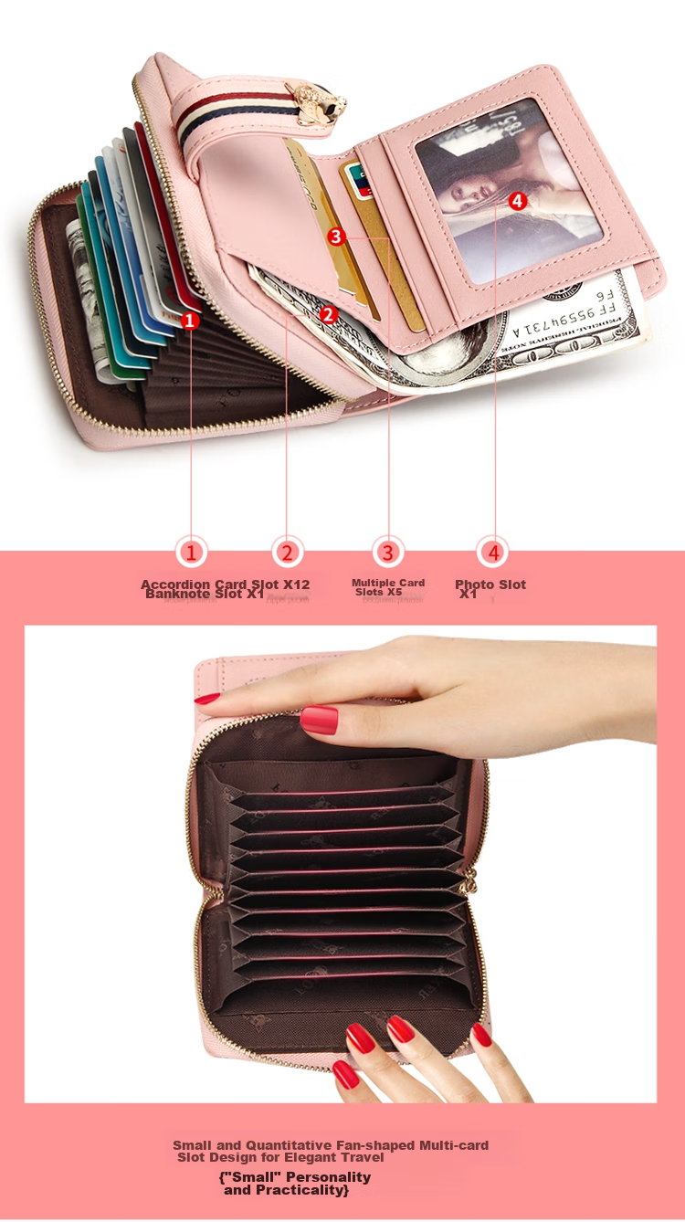 FOXER Leather Women's Wallet, Large Capacity, Short Style, Card Holder, Bill Folder, Clutch, Coin Purse, Valentine's Day Gift for February 14th 8