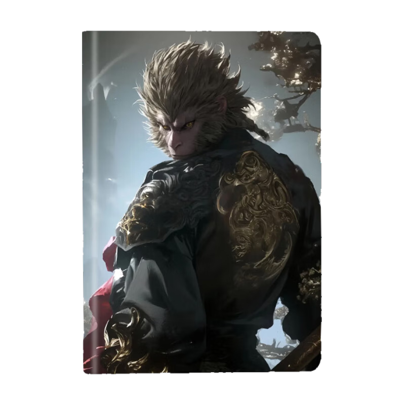 TENGXIONG A5/200 Pages Black Myth: Wukong Notebook, Sun Wukong Journal, Chinese Style Notebook, Diary for Men And Women, Meeting Record Book, Teacher's Day Gift, Customizable