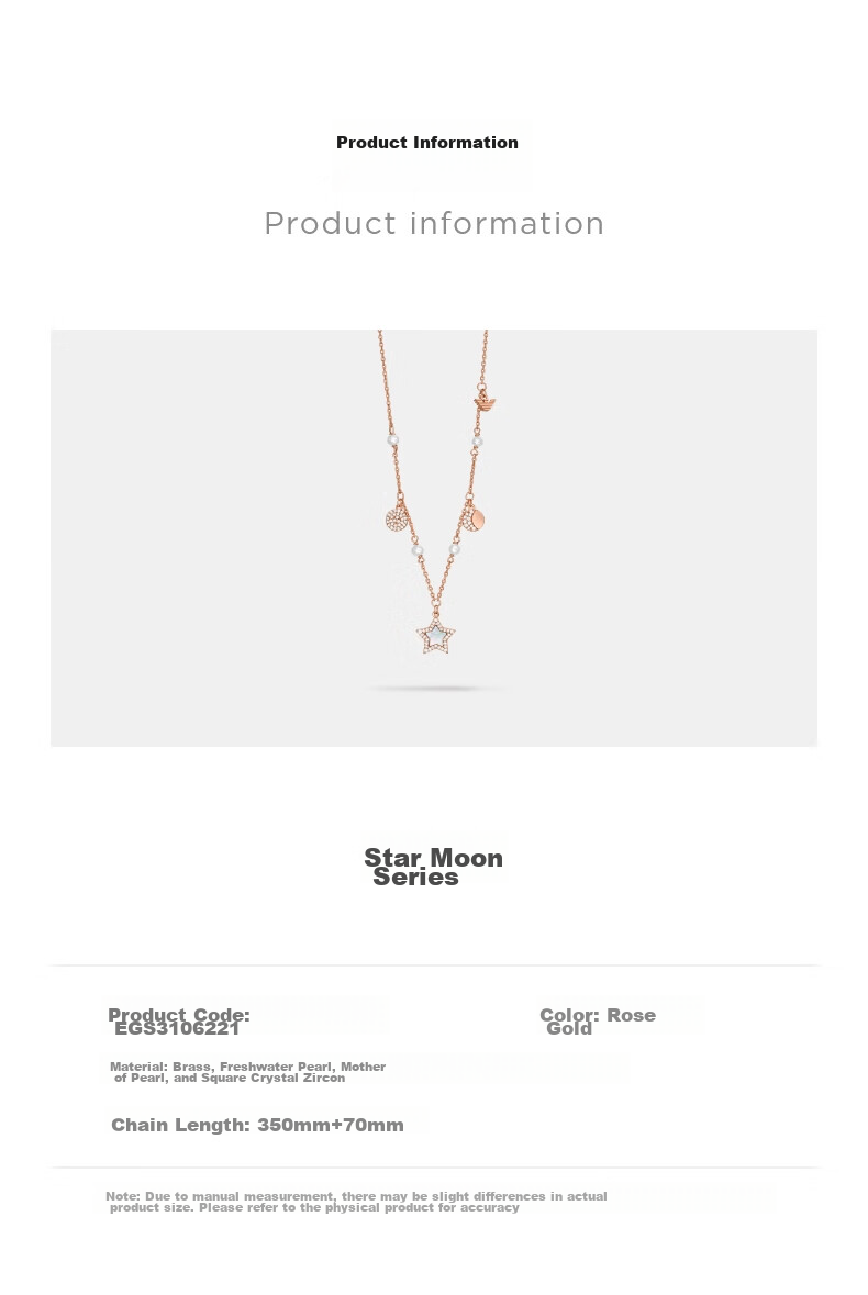 EMPORIO ARMANI Women's Necklace, Star-Shaped Rose Gold, Unique Birthday Gift for Girls, EGS3106221 6